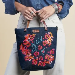 Brighton Wild At Heart Embroidered Medium Messenger Bag Multi Fashion