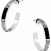 Brighton Wiltern Post Hoop Earrings Black-Silver Clearance