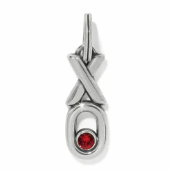 Brighton XO Charm Silver-Red Clearance
