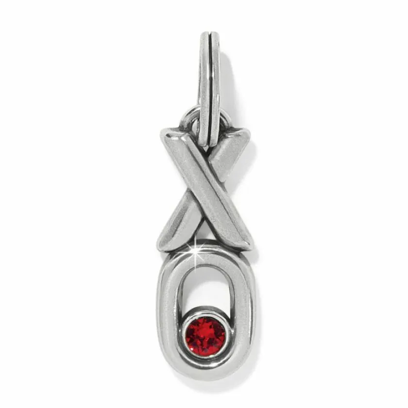 Brighton XO Charm Silver-Red Clearance