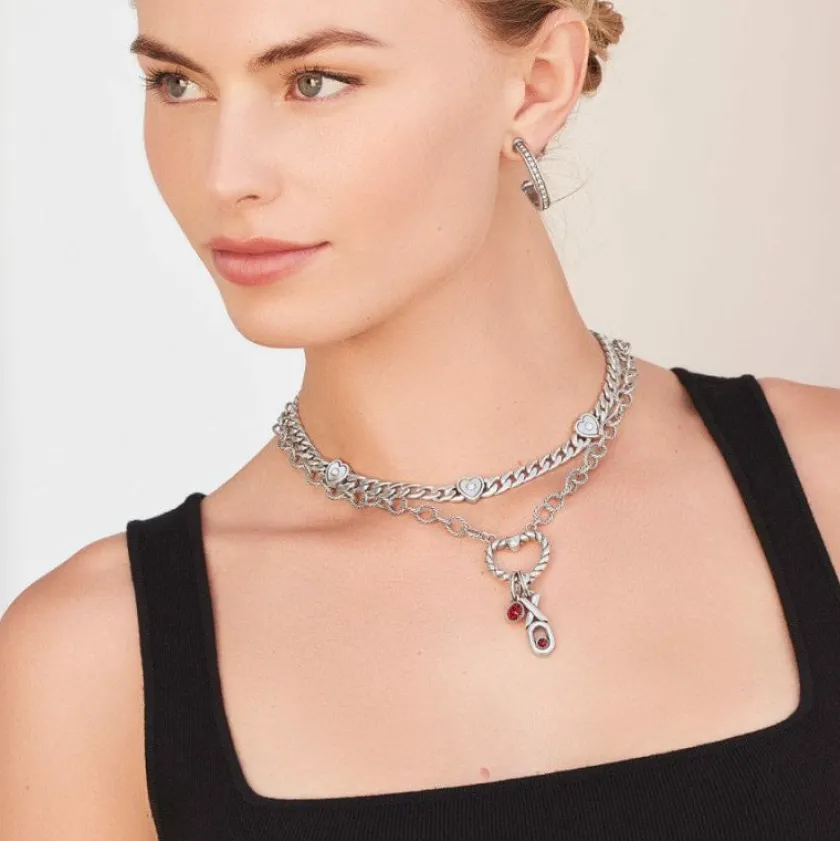 Brighton XO Charm Silver-Red Clearance