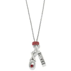 Brighton XO Charm Necklace Silver-Red Hot